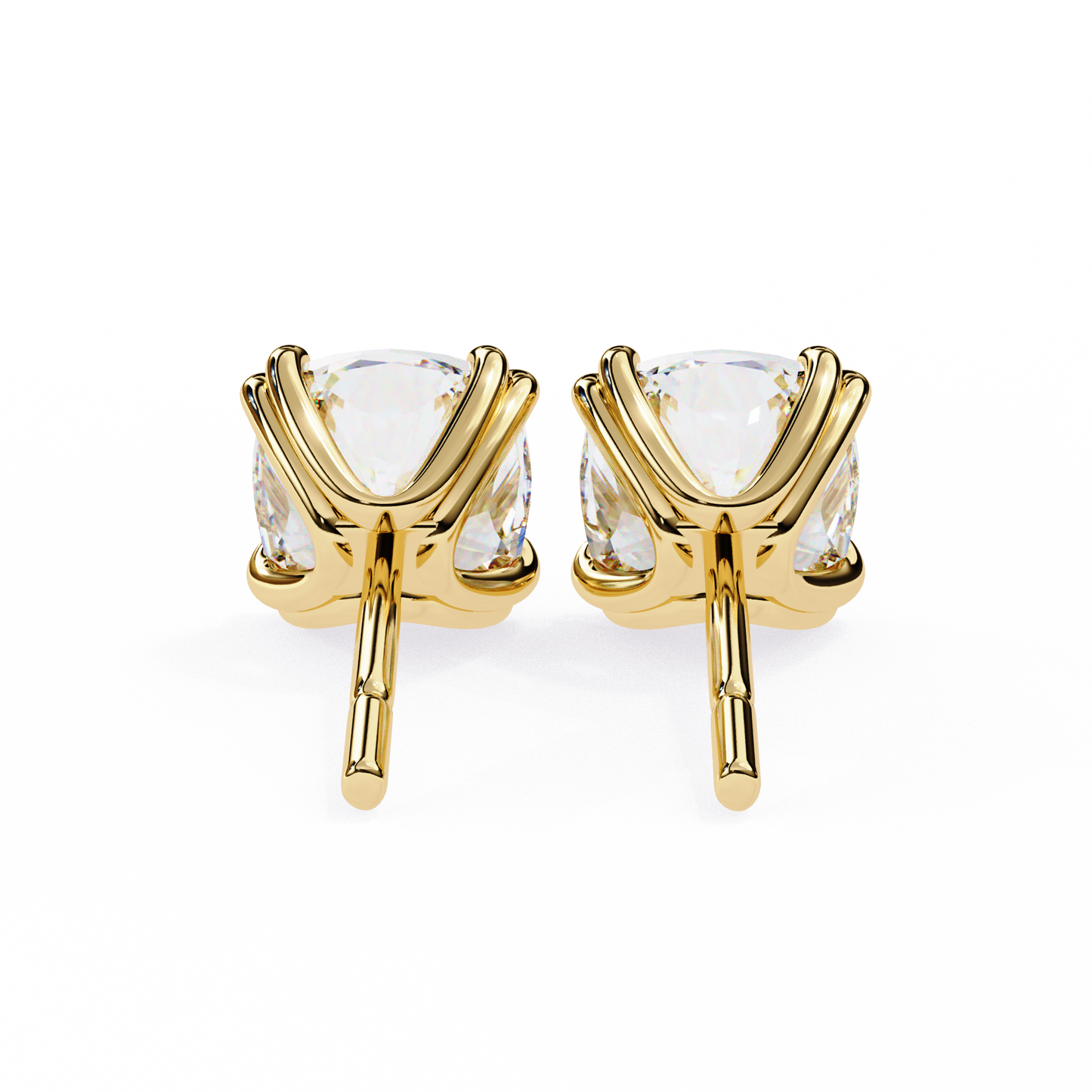 14K Yellow Gold Lab Grown Diamond Solitaire Stud Earrings 2.20 ctw DAE-132