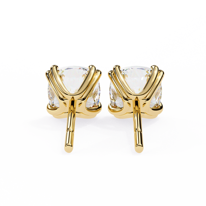 14K Yellow Gold Lab Grown Diamond Solitaire Stud Earrings 2.20 ctw DAE-132