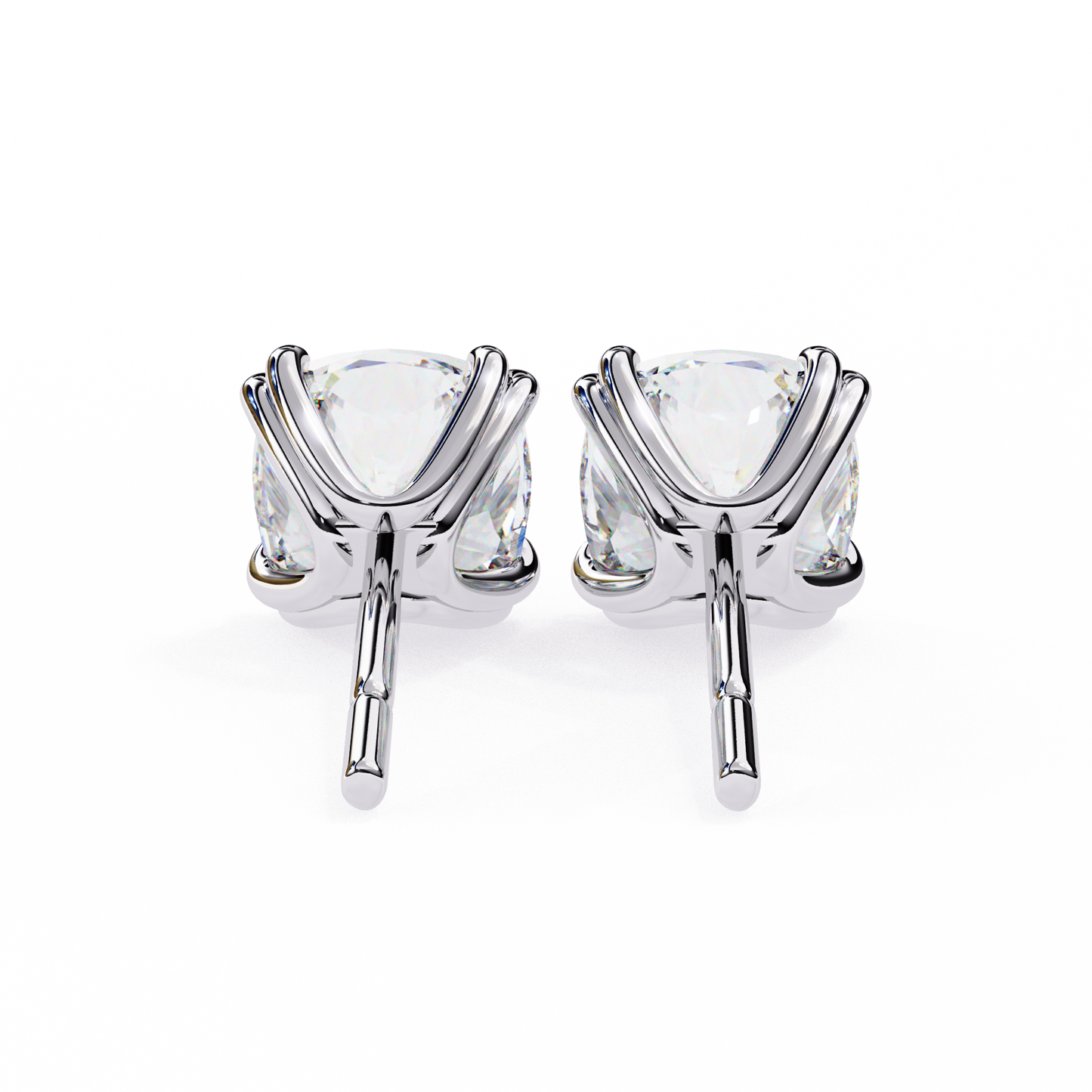 18K White Gold Lab Grown Diamond Solitaire Stud Earrings 2.20 ctw DAE-132