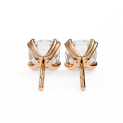 10K Rose Gold Lab Grown Diamond Solitaire Stud Earrings 2.20 ctw DAE-132