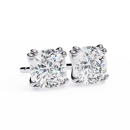 18K White Gold Lab Grown Diamond Solitaire Stud Earrings 2.20 ctw DAE-132