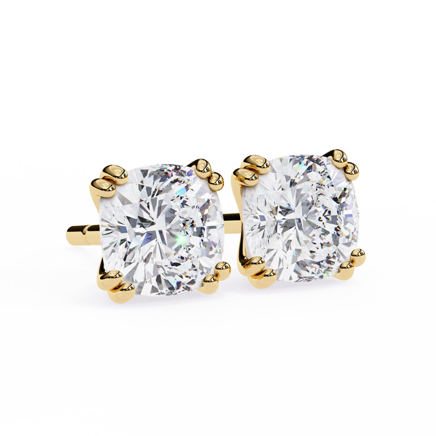 14K Yellow Gold Lab Grown Diamond Solitaire Stud Earrings 2.20 ctw DAE-132
