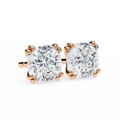 14K Rose Gold Lab Grown Diamond Solitaire Stud Earrings 2.20 ctw DAE-132