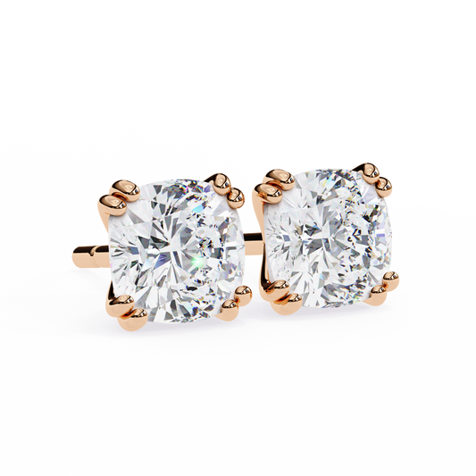 14K Rose Gold Lab Grown Diamond Solitaire Stud Earrings 2.20 ctw DAE-132