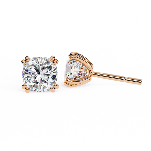 18K Rose Gold Lab Grown Diamond Solitaire Stud Earrings 2.20 ctw DAE-132