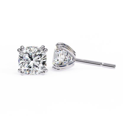 18K White Gold Lab Grown Diamond Solitaire Stud Earrings 2.20 ctw DAE-132