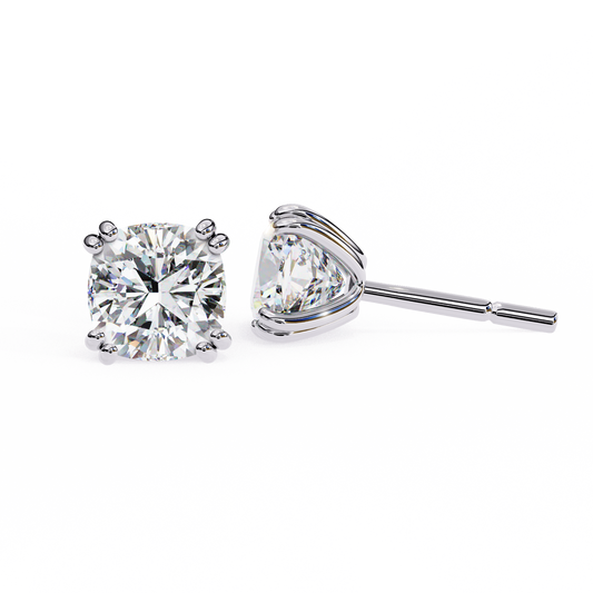 18K White Gold Lab Grown Diamond Solitaire Stud Earrings 2.20 ctw DAE-132
