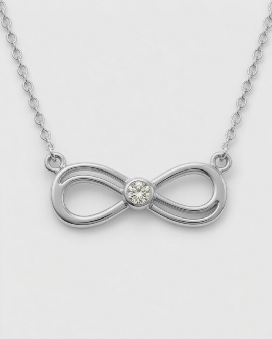 Infinity Love Diamond Pendant 18K White Gold