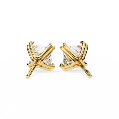 18K Yellow Gold Lab Grown Diamond Solitaire Stud Earrings 3.00 ctw DAE-130