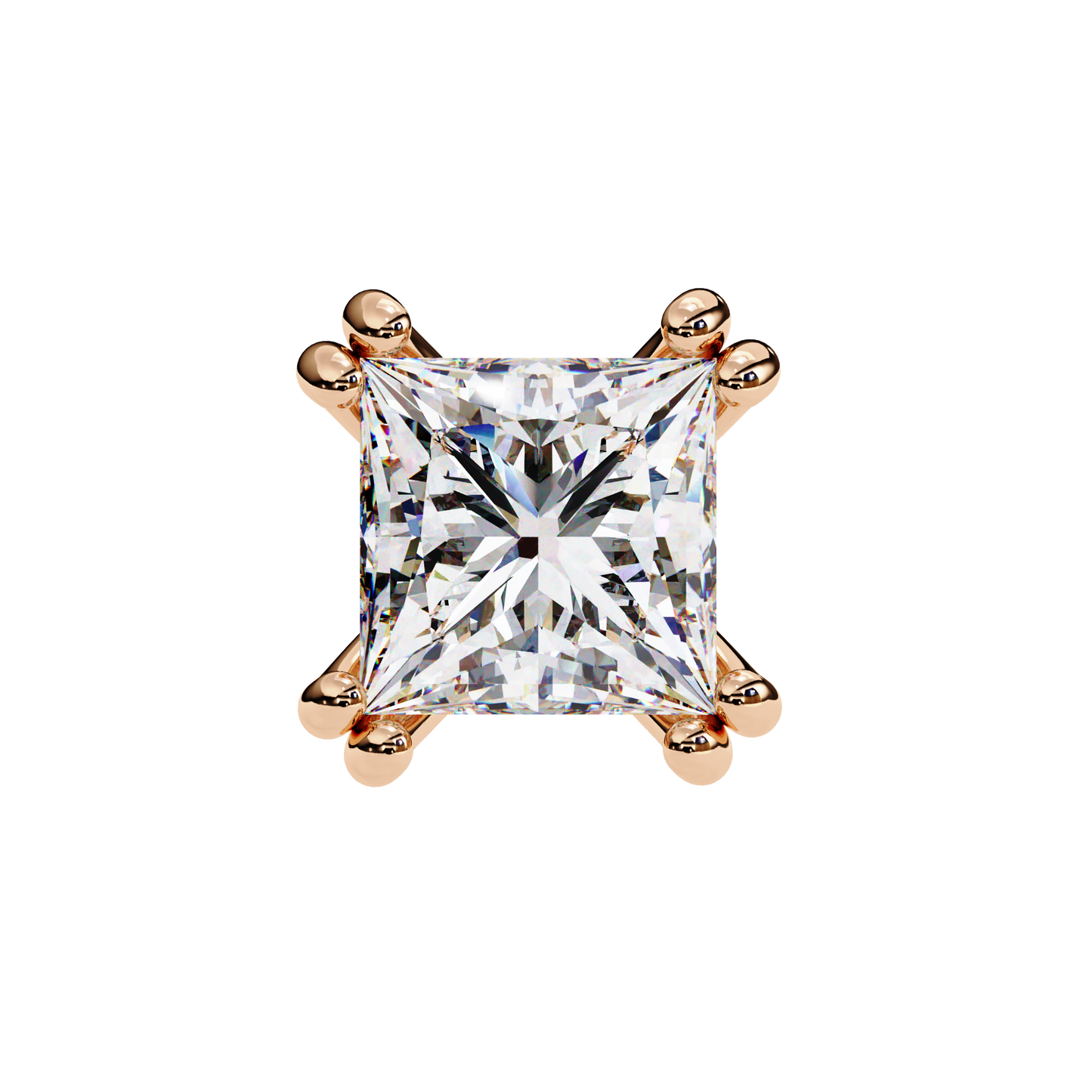 10K Rose Gold Lab Grown Diamond Solitaire Stud Earrings 3.00 ctw DAE-130