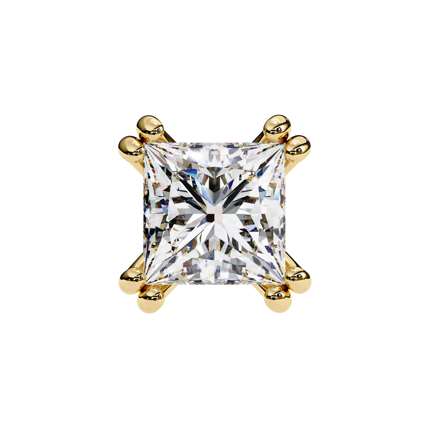 18K Yellow Gold Lab Grown Diamond Solitaire Stud Earrings 3.00 ctw DAE-130