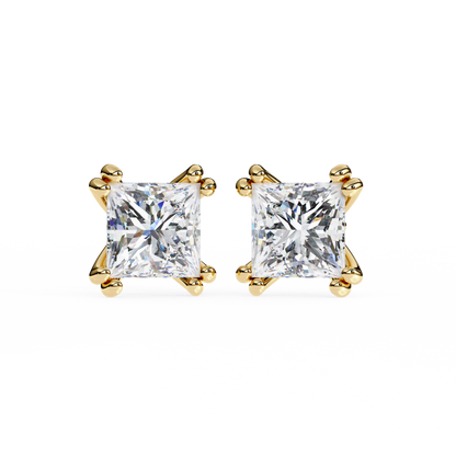 18K Yellow Gold Lab Grown Diamond Solitaire Stud Earrings 3.00 ctw DAE-130
