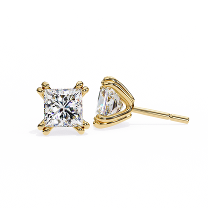 18K Yellow Gold Lab Grown Diamond Solitaire Stud Earrings 3.00 ctw DAE-130