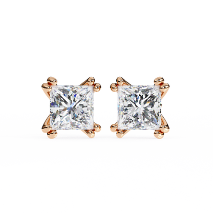 10K Rose Gold Lab Grown Diamond Solitaire Stud Earrings 3.00 ctw DAE-130