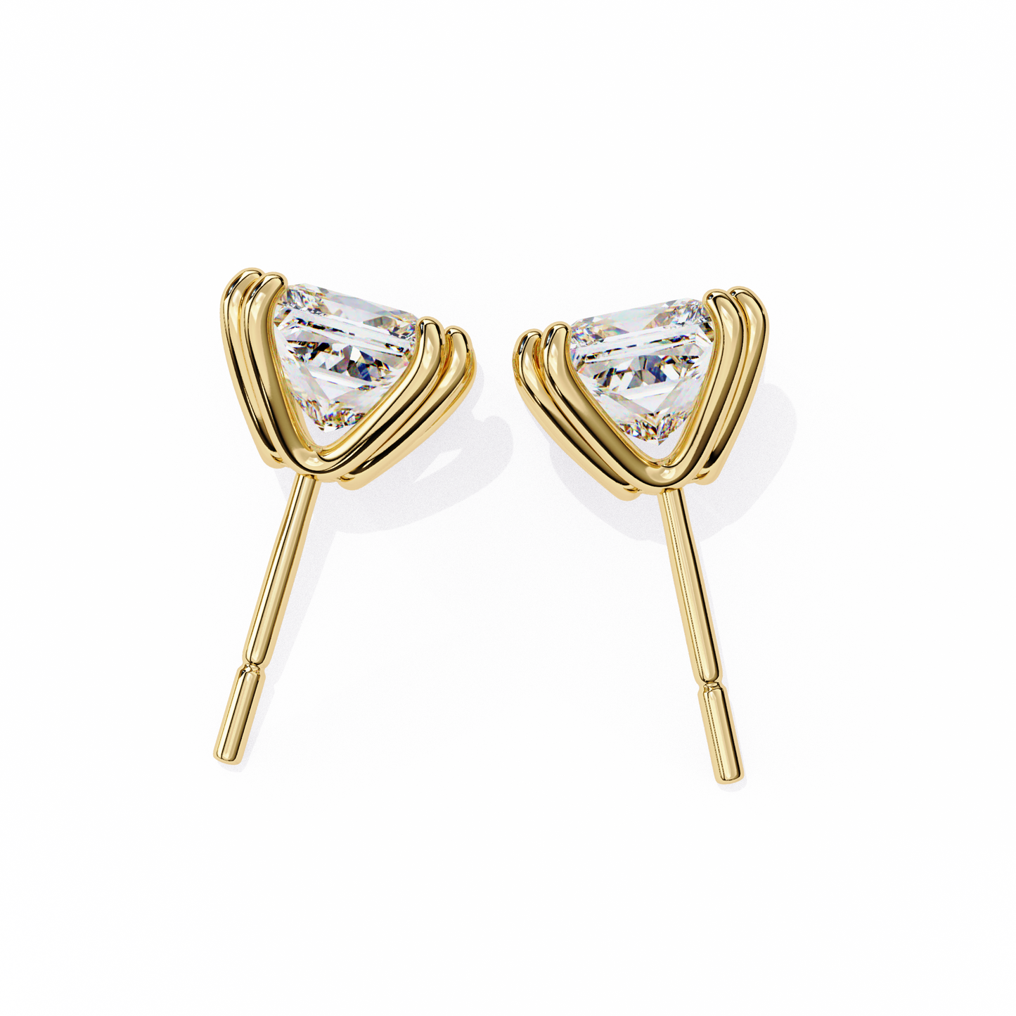 18K Yellow Gold Lab Grown Diamond Solitaire Stud Earrings 3.00 ctw DAE-130