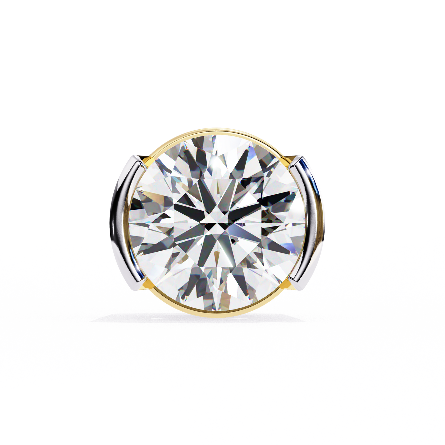 10K Two Tone Gold Lab Grown Diamond Solitaire Stud Earrings 2.57 ctw DAE-118