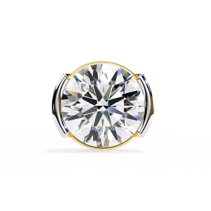 10K Two Tone Gold Lab Grown Diamond Solitaire Stud Earrings 2.57 ctw DAE-118