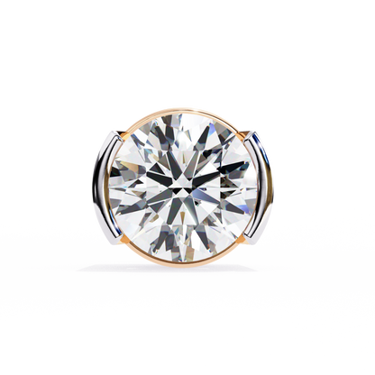 18K Two Tone Gold Lab Grown Diamond Solitaire Stud Earrings 2.57 ctw DAE-118