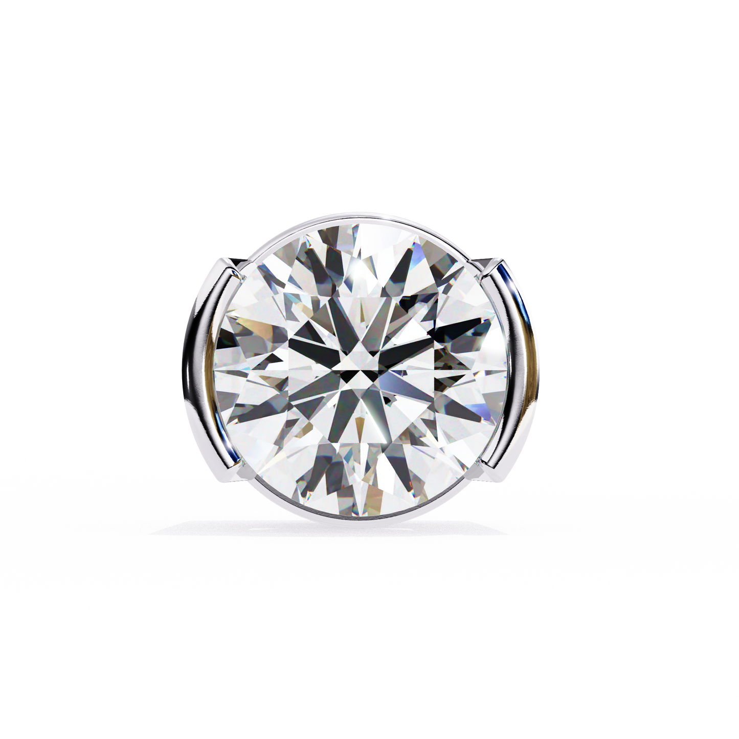10K White Gold Lab Grown Diamond Solitaire Stud Earrings 2.57 ctw DAE-118