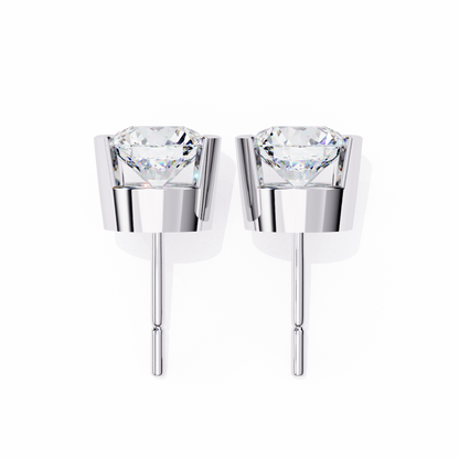 10K White Gold Lab Grown Diamond Solitaire Stud Earrings 2.57 ctw DAE-118