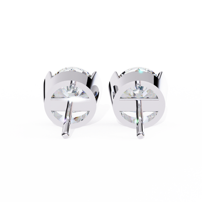 10K White Gold Lab Grown Diamond Solitaire Stud Earrings 2.57 ctw DAE-118