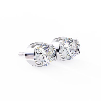 10K White Gold Lab Grown Diamond Solitaire Stud Earrings 2.57 ctw DAE-118