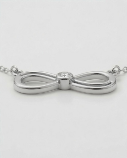Infinity Love Diamond Pendant 18K White Gold