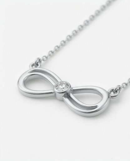 Infinity Love Diamond Pendant 18K White Gold