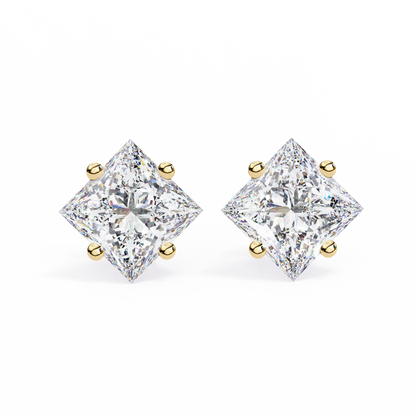 18K Yellow Gold Lab Grown Diamond Solitaire Stud Earrings 2.40 ctw DAE-124