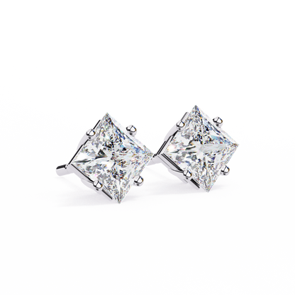 10K White Gold Lab Grown Diamond Solitaire Stud Earrings 2.40 ctw DAE-124