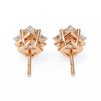 10K Rose Gold Lab Grown Diamond Solitaire Stud Earrings 2.40 ctw DAE-124