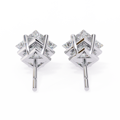 10K White Gold Lab Grown Diamond Solitaire Stud Earrings 2.40 ctw DAE-124