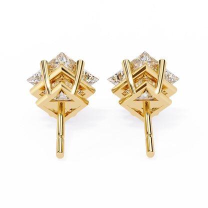 18K Yellow Gold Lab Grown Diamond Solitaire Stud Earrings 2.40 ctw DAE-124