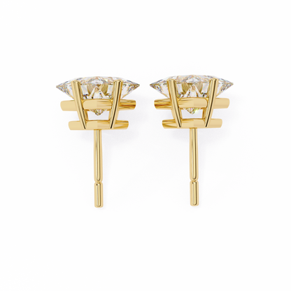 18K Yellow Gold Lab Grown Diamond Solitaire Stud Earrings 2.40 ctw DAE-124