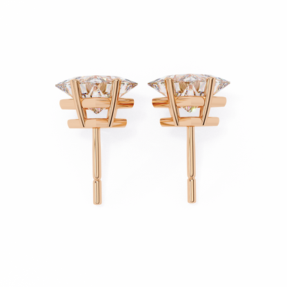 10K Rose Gold Lab Grown Diamond Solitaire Stud Earrings 2.40 ctw DAE-124
