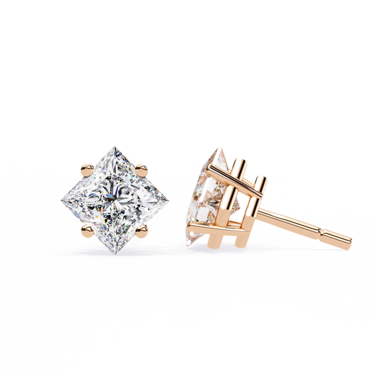 10K Rose Gold Lab Grown Diamond Solitaire Stud Earrings 2.40 ctw DAE-124