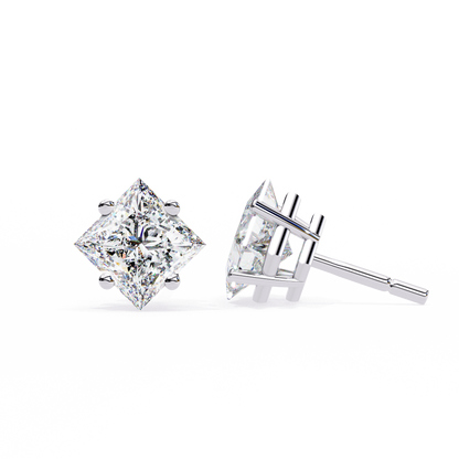 10K White Gold Lab Grown Diamond Solitaire Stud Earrings 2.40 ctw DAE-124