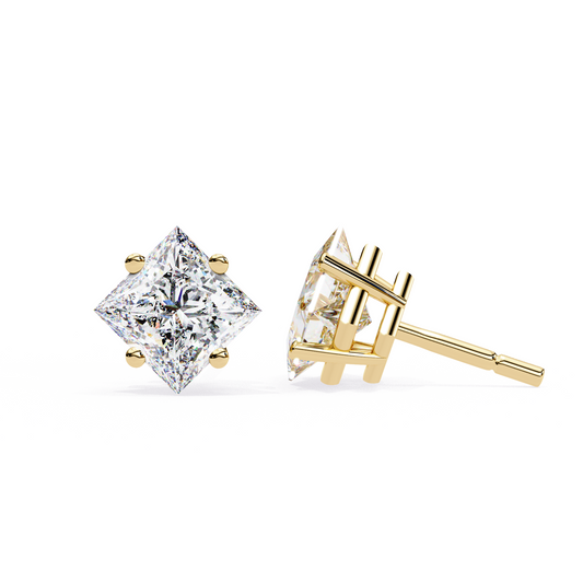 18K Yellow Gold Lab Grown Diamond Solitaire Stud Earrings 2.40 ctw DAE-124