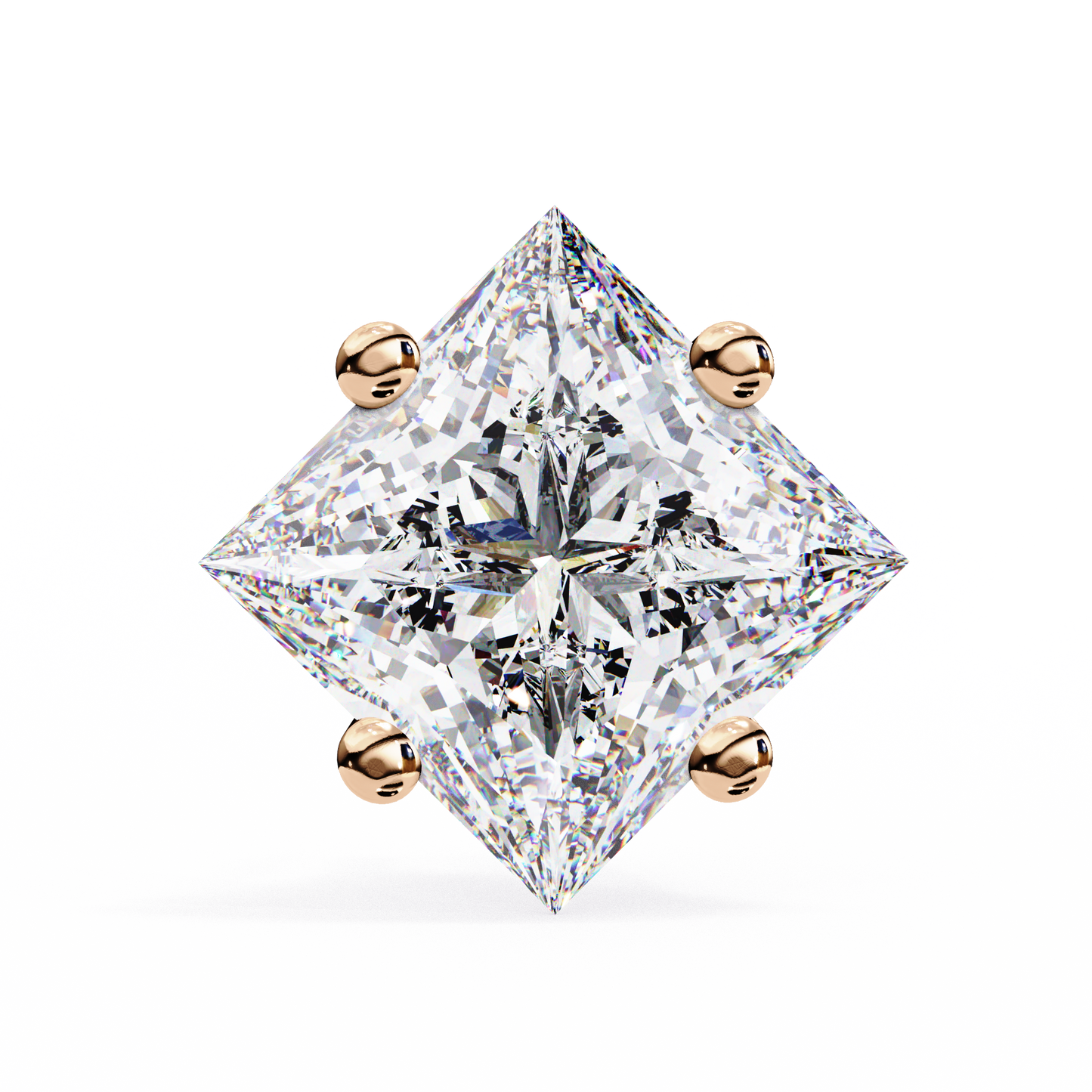 10K Rose Gold Lab Grown Diamond Solitaire Stud Earrings 2.40 ctw DAE-124