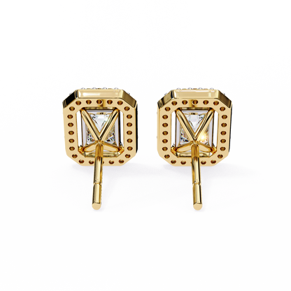 14K Yellow Gold Lab Grown Diamond Halo Earrings 1.70 ctw DAE-147