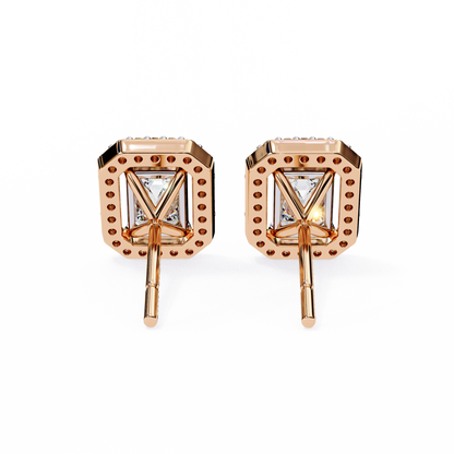 10K Rose Gold Lab Grown Diamond Halo Earrings 1.70 ctw DAE-147