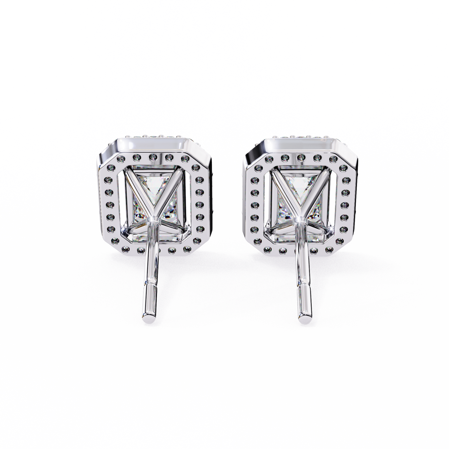 18K White Gold Lab Grown Diamond Halo Earrings 1.70 ctw DAE-147