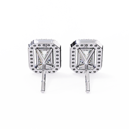 18K White Gold Lab Grown Diamond Halo Earrings 1.70 ctw DAE-147