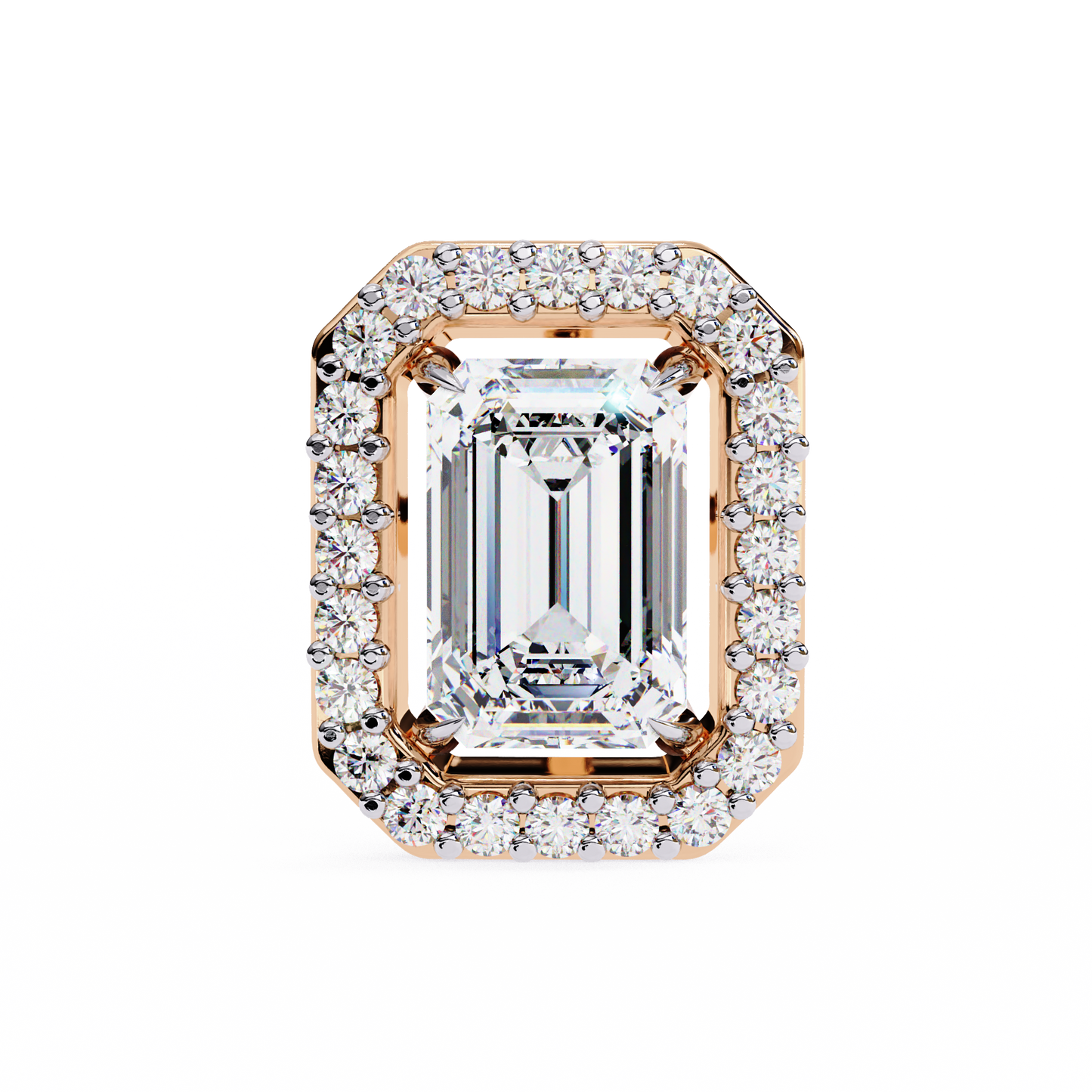 10K Rose Gold Lab Grown Diamond Halo Earrings 1.70 ctw DAE-147