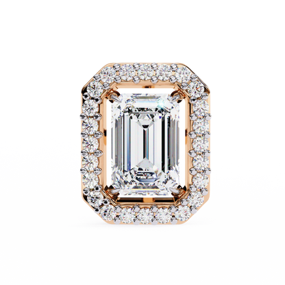 10K Rose Gold Lab Grown Diamond Halo Earrings 1.70 ctw DAE-147