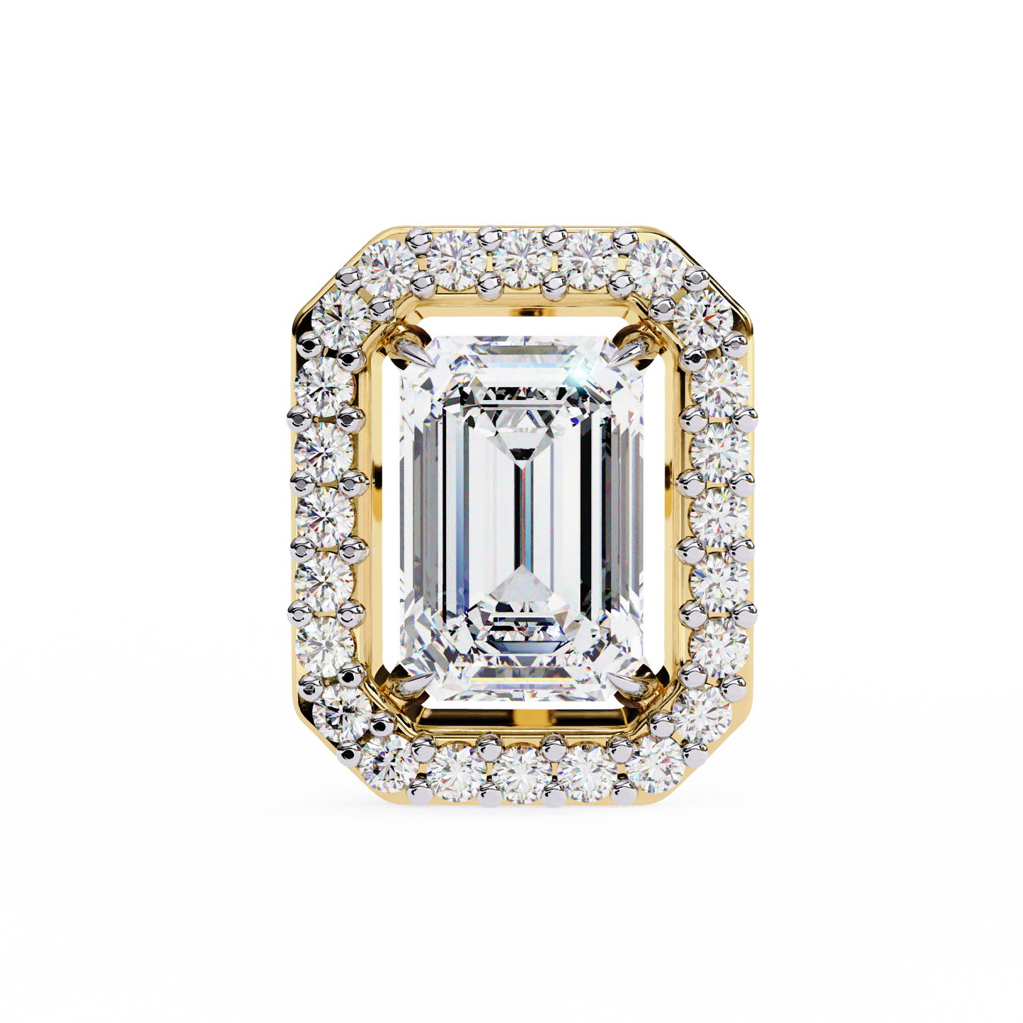 14K Yellow Gold Lab Grown Diamond Halo Earrings 1.70 ctw DAE-147