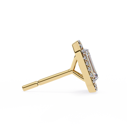 14K Yellow Gold Lab Grown Diamond Halo Earrings 1.70 ctw DAE-147