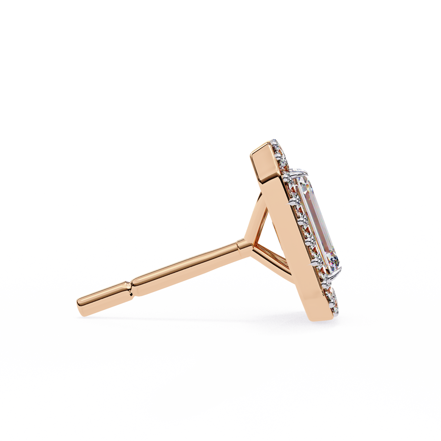10K Rose Gold Lab Grown Diamond Halo Earrings 1.70 ctw DAE-147