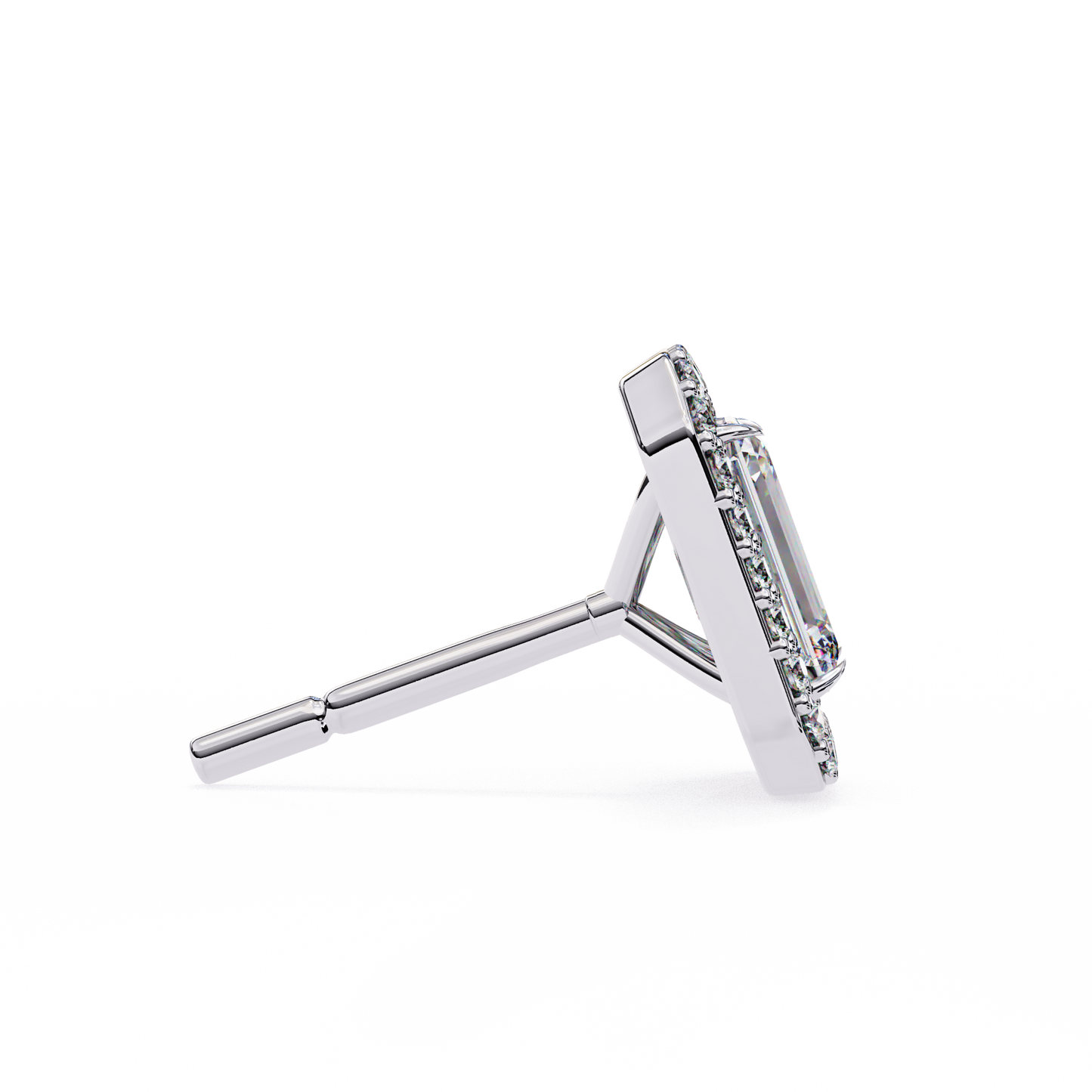 18K White Gold Lab Grown Diamond Halo Earrings 1.70 ctw DAE-147