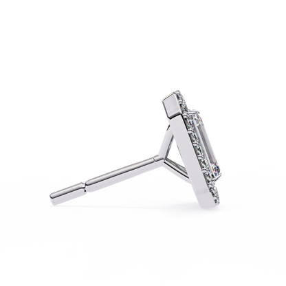 18K White Gold Lab Grown Diamond Halo Earrings 1.70 ctw DAE-147